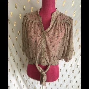 Sheer top with flowers